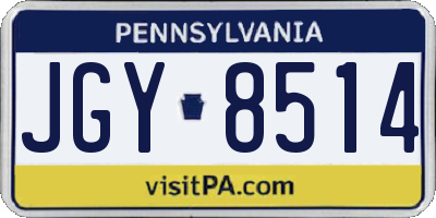PA license plate JGY8514