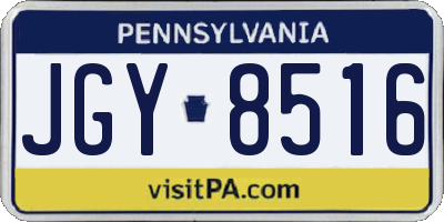 PA license plate JGY8516