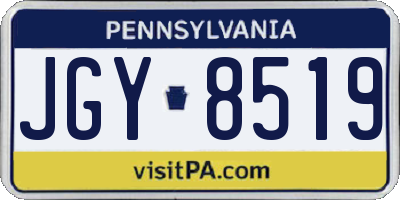 PA license plate JGY8519