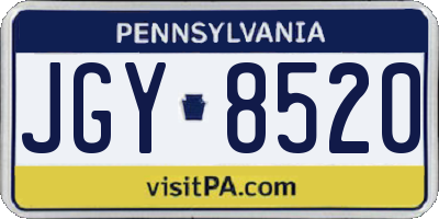 PA license plate JGY8520