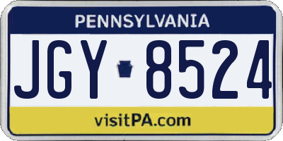 PA license plate JGY8524