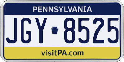 PA license plate JGY8525