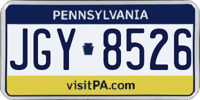 PA license plate JGY8526