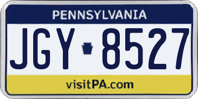 PA license plate JGY8527