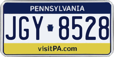PA license plate JGY8528