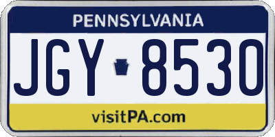 PA license plate JGY8530