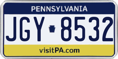 PA license plate JGY8532