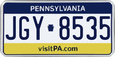 PA license plate JGY8535