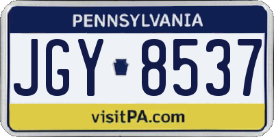 PA license plate JGY8537