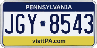 PA license plate JGY8543
