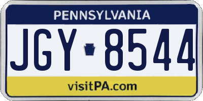 PA license plate JGY8544