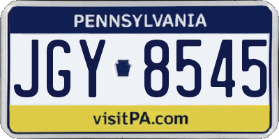 PA license plate JGY8545