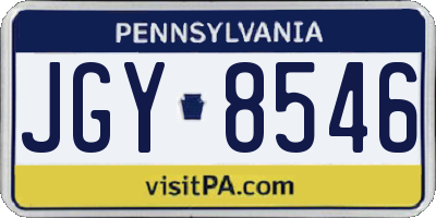PA license plate JGY8546