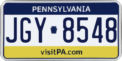 PA license plate JGY8548