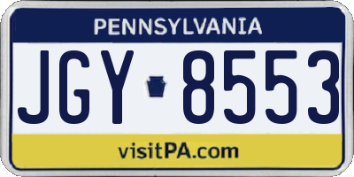 PA license plate JGY8553