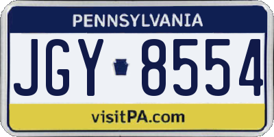 PA license plate JGY8554