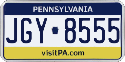 PA license plate JGY8555