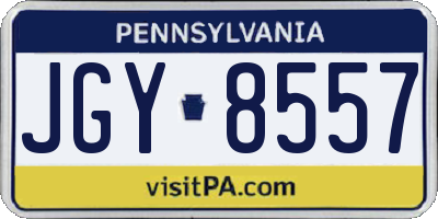 PA license plate JGY8557