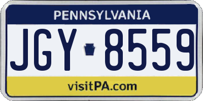 PA license plate JGY8559