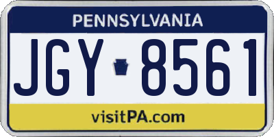 PA license plate JGY8561