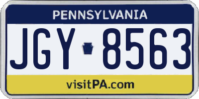 PA license plate JGY8563