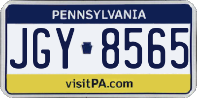 PA license plate JGY8565