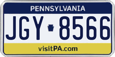 PA license plate JGY8566
