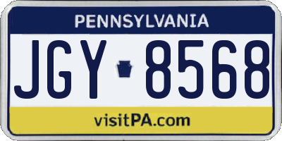 PA license plate JGY8568