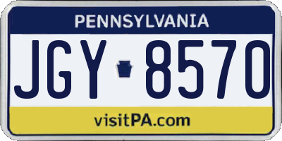 PA license plate JGY8570