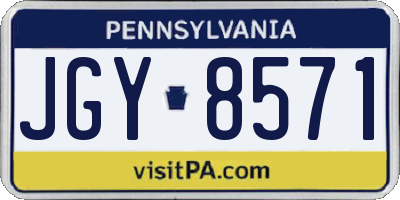 PA license plate JGY8571