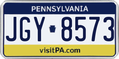 PA license plate JGY8573