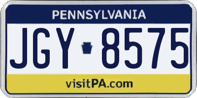 PA license plate JGY8575