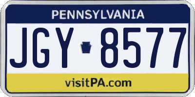 PA license plate JGY8577