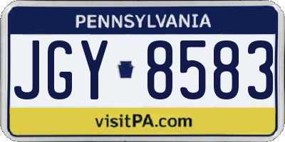 PA license plate JGY8583