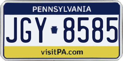 PA license plate JGY8585
