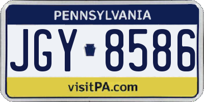 PA license plate JGY8586