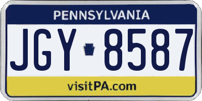 PA license plate JGY8587