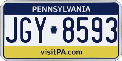 PA license plate JGY8593