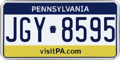 PA license plate JGY8595