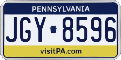 PA license plate JGY8596
