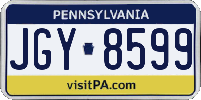 PA license plate JGY8599