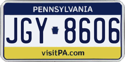 PA license plate JGY8606