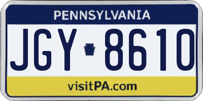PA license plate JGY8610
