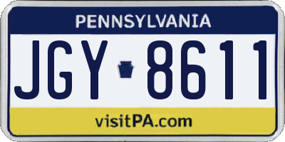 PA license plate JGY8611
