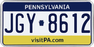 PA license plate JGY8612