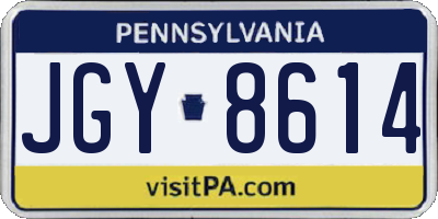 PA license plate JGY8614