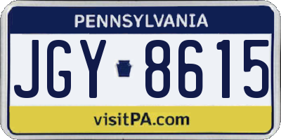 PA license plate JGY8615