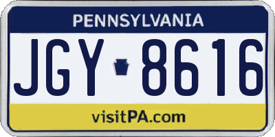 PA license plate JGY8616