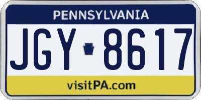 PA license plate JGY8617