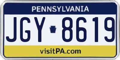 PA license plate JGY8619